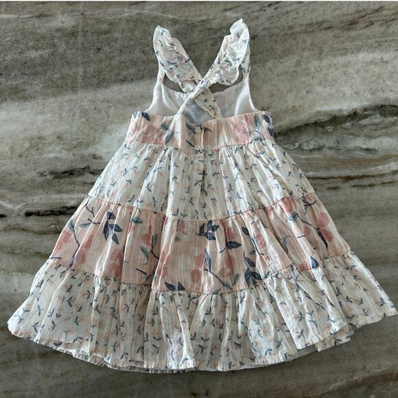 Catherine Malandrino Floral Tiered Sundress 2T, Pastel Ruffle Strap Dress - Picture 5 of 7